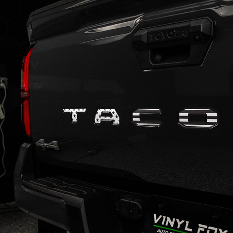Toyota Tacoma Vinyl Inlay Tailgate Letters | All Patterns | 2024 - Present