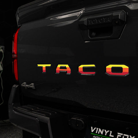 Toyota Tacoma Vinyl Inlay Tailgate Letters | All Patterns | 2024 - Present