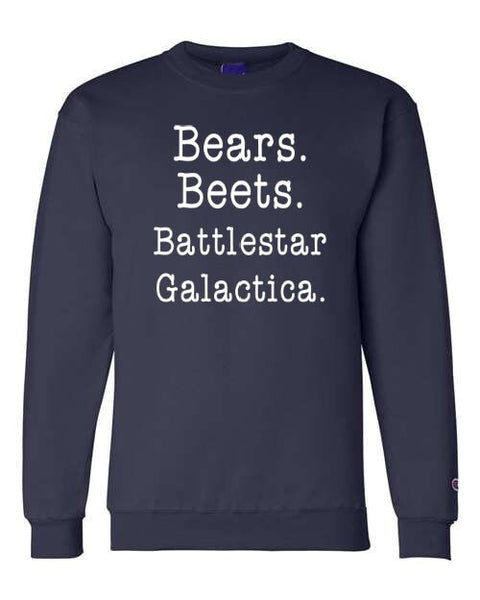 Bears Beets Battlestar Galactica Crewneck Sweatshirt